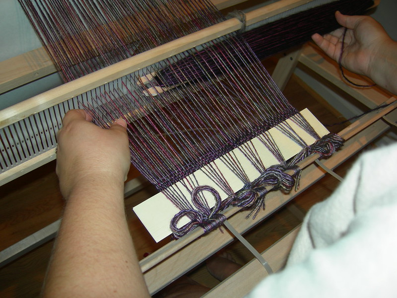 Heddles on a hand loom